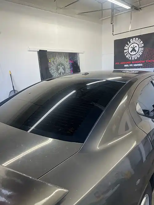 Automotive Window Tint by All Around Window Tints Colorado Springs CO on a Dodge Charger